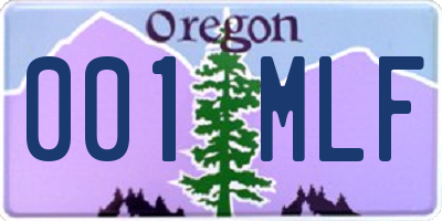 OR license plate 001MLF