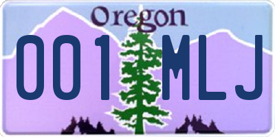 OR license plate 001MLJ