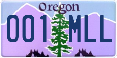 OR license plate 001MLL