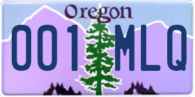 OR license plate 001MLQ