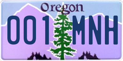 OR license plate 001MNH