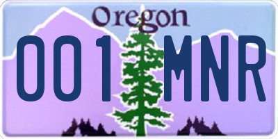 OR license plate 001MNR