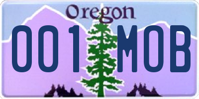 OR license plate 001MOB