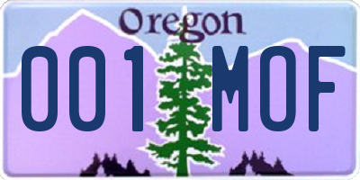 OR license plate 001MOF