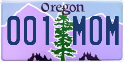 OR license plate 001MOM