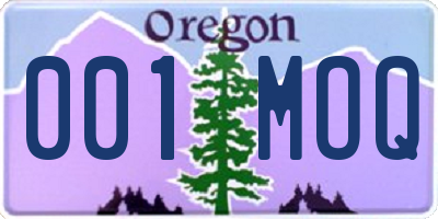 OR license plate 001MOQ