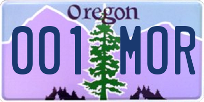 OR license plate 001MOR