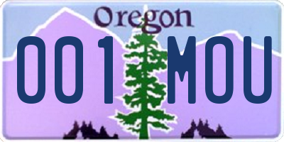 OR license plate 001MOU