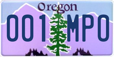 OR license plate 001MPO