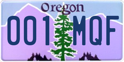 OR license plate 001MQF