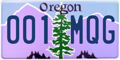 OR license plate 001MQG