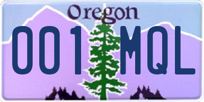 OR license plate 001MQL