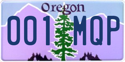 OR license plate 001MQP