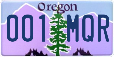 OR license plate 001MQR