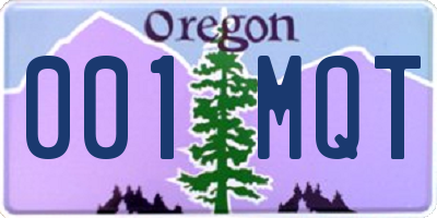 OR license plate 001MQT