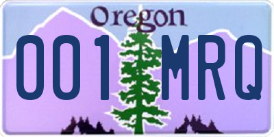 OR license plate 001MRQ