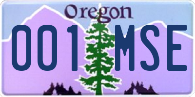 OR license plate 001MSE