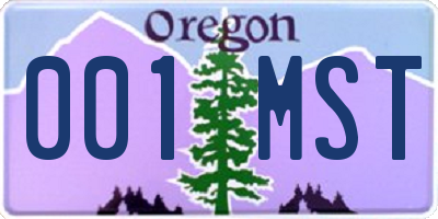 OR license plate 001MST