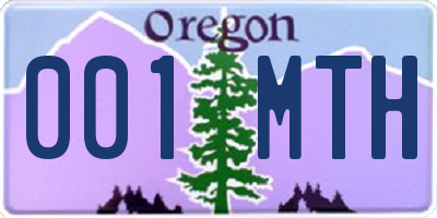 OR license plate 001MTH