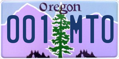 OR license plate 001MTO