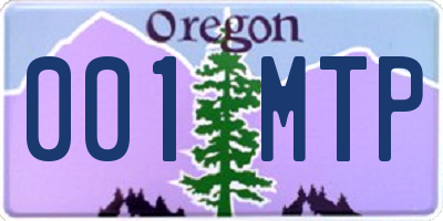 OR license plate 001MTP