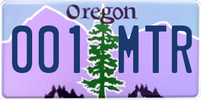 OR license plate 001MTR