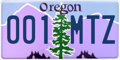 OR license plate 001MTZ