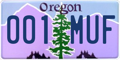 OR license plate 001MUF