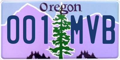 OR license plate 001MVB