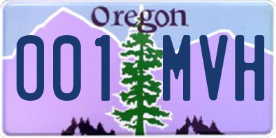 OR license plate 001MVH