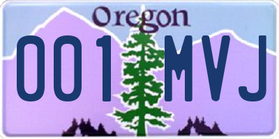 OR license plate 001MVJ