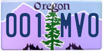 OR license plate 001MVO