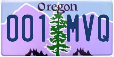 OR license plate 001MVQ