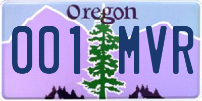 OR license plate 001MVR