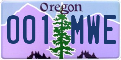 OR license plate 001MWE