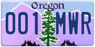 OR license plate 001MWR