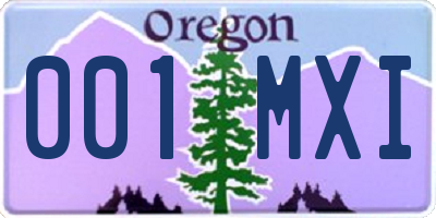 OR license plate 001MXI