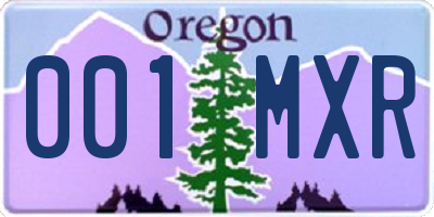 OR license plate 001MXR