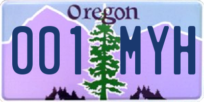 OR license plate 001MYH