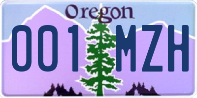 OR license plate 001MZH