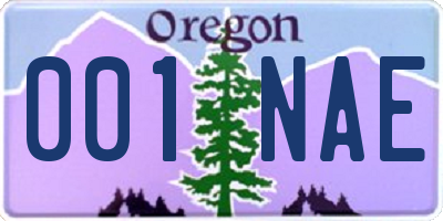 OR license plate 001NAE