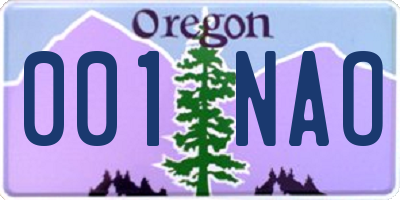 OR license plate 001NAO