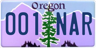 OR license plate 001NAR