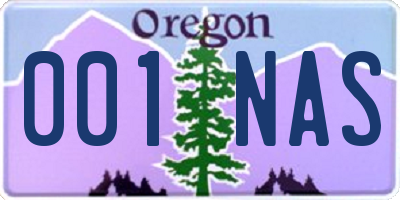 OR license plate 001NAS