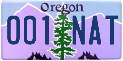 OR license plate 001NAT