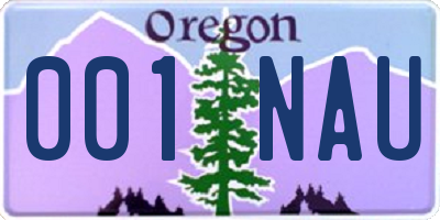OR license plate 001NAU