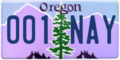 OR license plate 001NAY