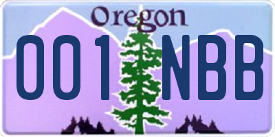 OR license plate 001NBB