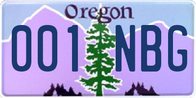 OR license plate 001NBG