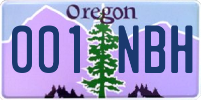 OR license plate 001NBH